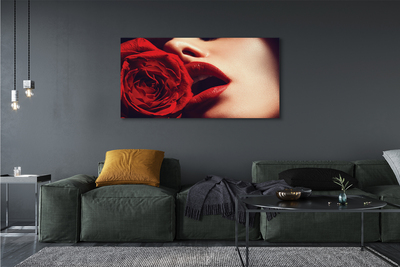 Fototryck canvas Rose kvinna läppar