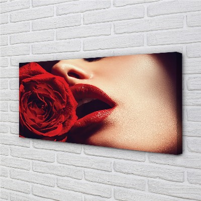 Fototryck canvas Rose kvinna läppar