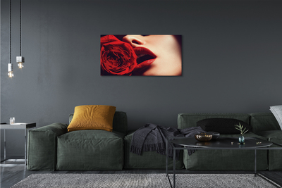 Fototryck canvas Rose kvinna läppar