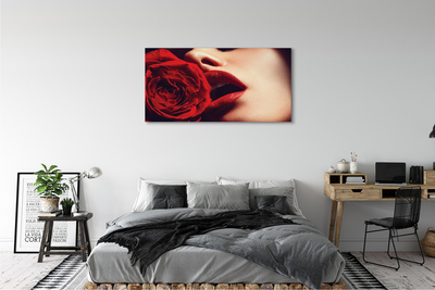 Fototryck canvas Rose kvinna läppar