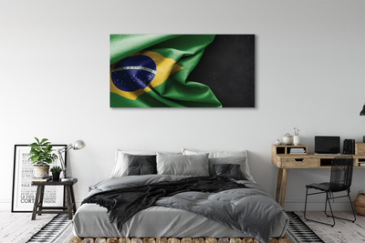 Canvastavla foto Brasilien flagga