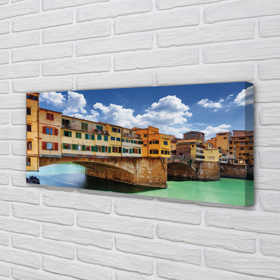 Canvas bild Italien överbryggar flodbyggnader