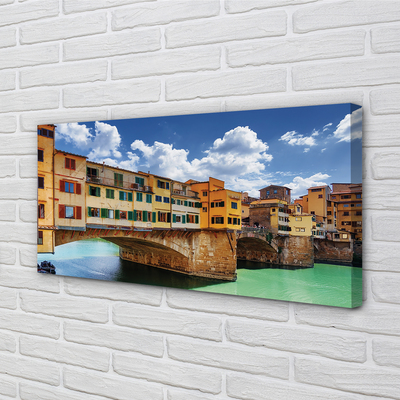 Canvas bild Italien överbryggar flodbyggnader