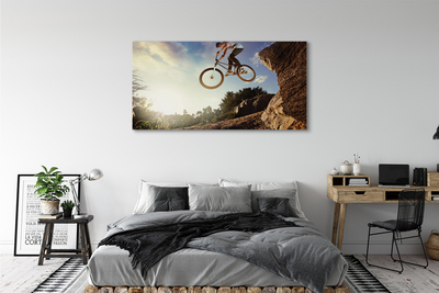 Fototryck canvas Cykel berg moln himmel