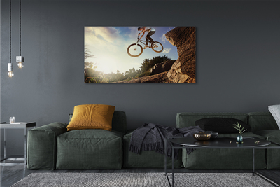 Fototryck canvas Cykel berg moln himmel