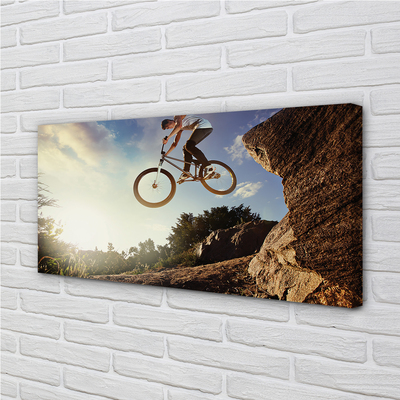 Fototryck canvas Cykel berg moln himmel