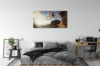 Fototryck canvas Cykel berg moln himmel