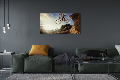 Fototryck canvas Cykel berg moln himmel