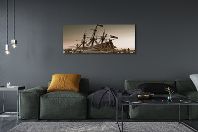 Foto på canvas Gammalt skepp himmel hav