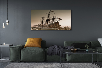 Foto på canvas Gammalt skepp himmel hav