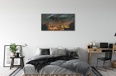 Fototryck canvas Nattstadsrökmonster