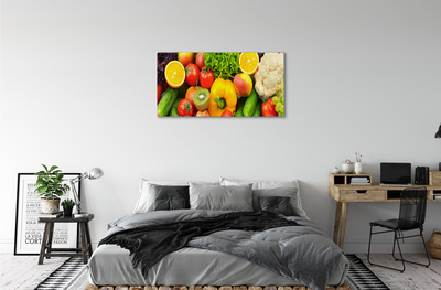 Canvas bild Blomkål kiwi gurka