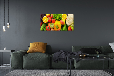 Canvas bild Blomkål kiwi gurka