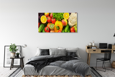 Canvas bild Blomkål kiwi gurka