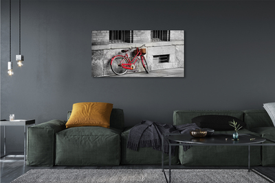 Bild canvas Röd cykel med en korg