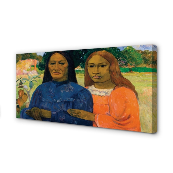 Canvastavla Två kvinnor - Paul Gauguin