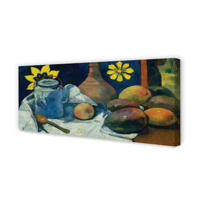 Bild på canvas Stilleben med en kanna te och frukt - Paul Gauguin