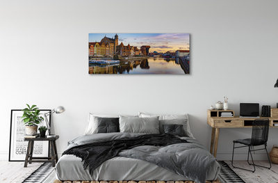 Bild på canvas Gdansk Port floden soluppgång