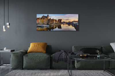 Bild på canvas Gdansk Port floden soluppgång