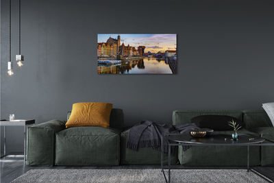 Bild på canvas Gdansk Port floden soluppgång