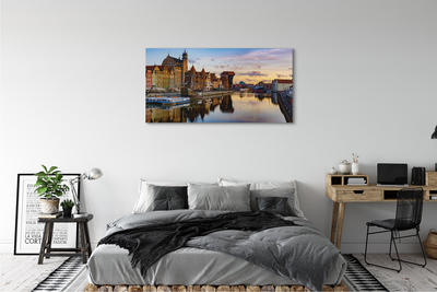 Bild på canvas Gdansk Port floden soluppgång