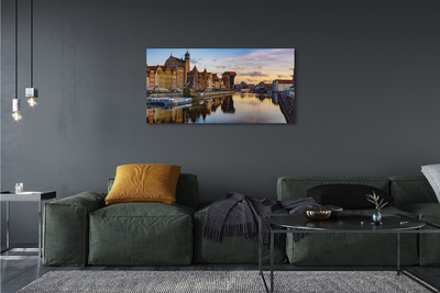 Bild på canvas Gdansk Port floden soluppgång