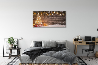 Fototryck canvas Julgran snödekorationer