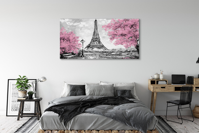 Canvastavla Paris vårträd