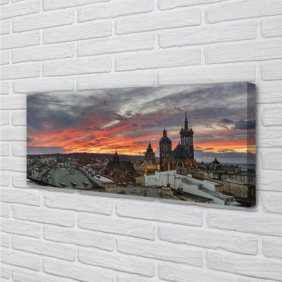 Canvas bild Krakow solnedgång panorama