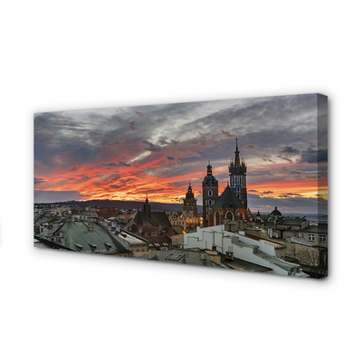 Canvas bild Krakow solnedgång panorama