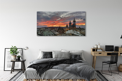 Canvas bild Krakow solnedgång panorama