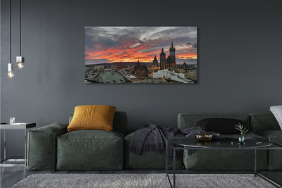 Canvas bild Krakow solnedgång panorama