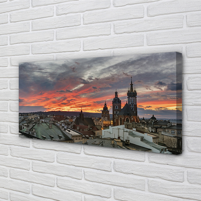 Canvas bild Krakow solnedgång panorama