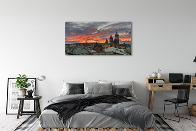 Canvas bild Krakow solnedgång panorama