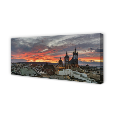 Canvas bild Krakow solnedgång panorama