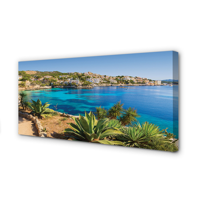 Foto på canvas Spanien kuststad havet