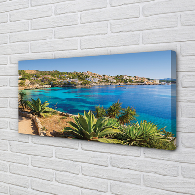 Foto på canvas Spanien kuststad havet