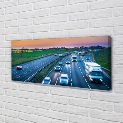 Canvas bild Highway sky bilar