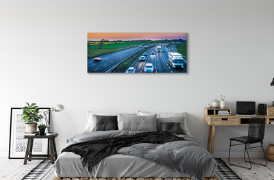 Canvas bild Highway sky bilar