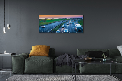 Canvas bild Highway sky bilar