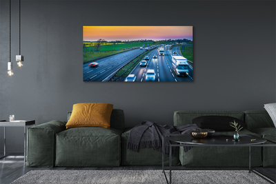 Canvas bild Highway sky bilar