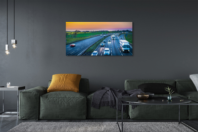 Canvas bild Highway sky bilar