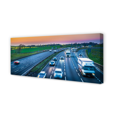 Canvas bild Highway sky bilar