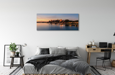 Fototryck canvas Krakow Sunset River Castle