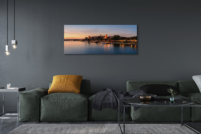 Fototryck canvas Krakow Sunset River Castle