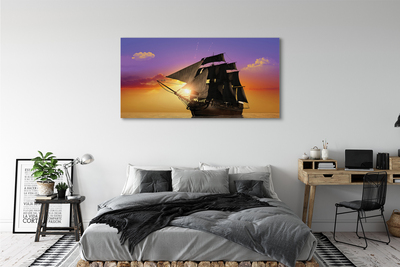 Bild canvas Färgglada himmel fartyg havet