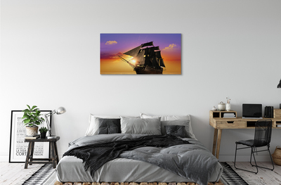 Bild canvas Färgglada himmel fartyg havet