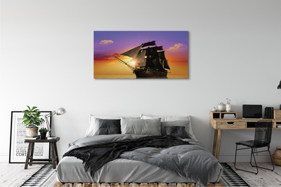 Bild canvas Färgglada himmel fartyg havet