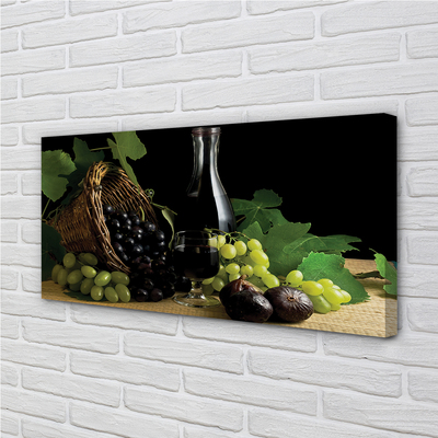 Canvas bild Korg med vin druvblad