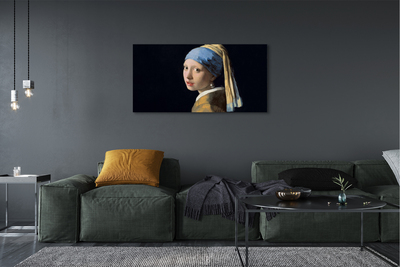 Bild på duk Flicka med ett pärlörhänge - Johannes Vermeer